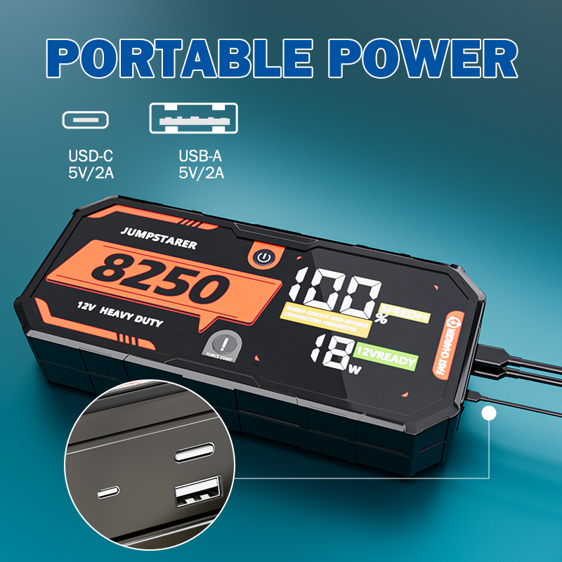 Portable Jump Starter - Car Battery 8250 Jump Starter 12V