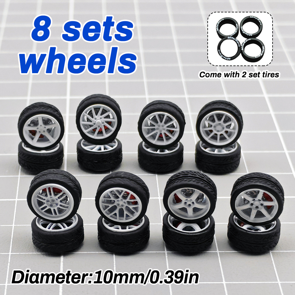 Car Accessories Toy - 1/64 Model Car Wheels Tires 8