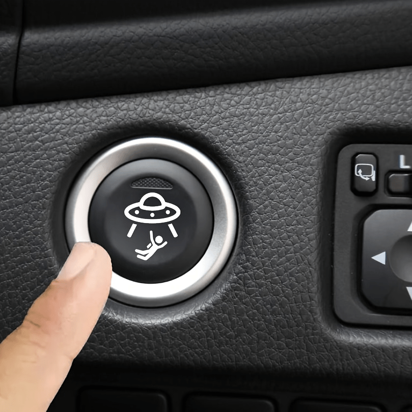 Car Accessories Quotes - Universal 2Pcs UFO Blank Button Stickers