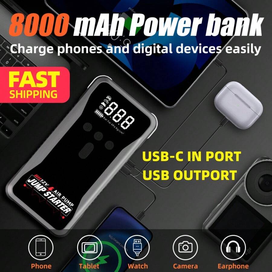 8000mAh Portable Car Jump Star - Portable Jump Starter ulasan dan harga