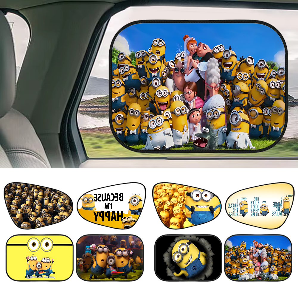 CARTOON M-Miniones Car Side Wi - Automatic Car Sunshade ulasan dan harga