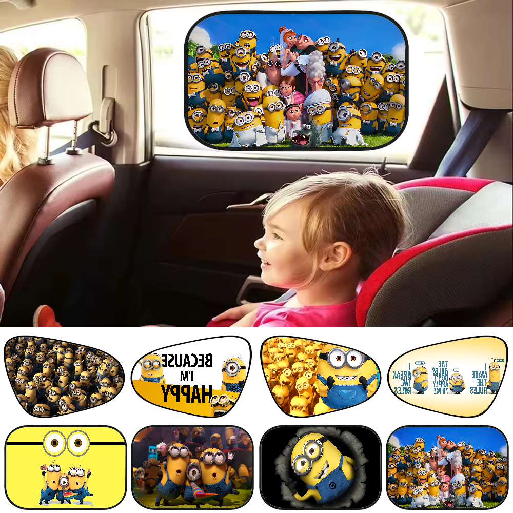 CARTOON M-Miniones Car Side Wi - Automatic Car Sunshade ulasan dan harga