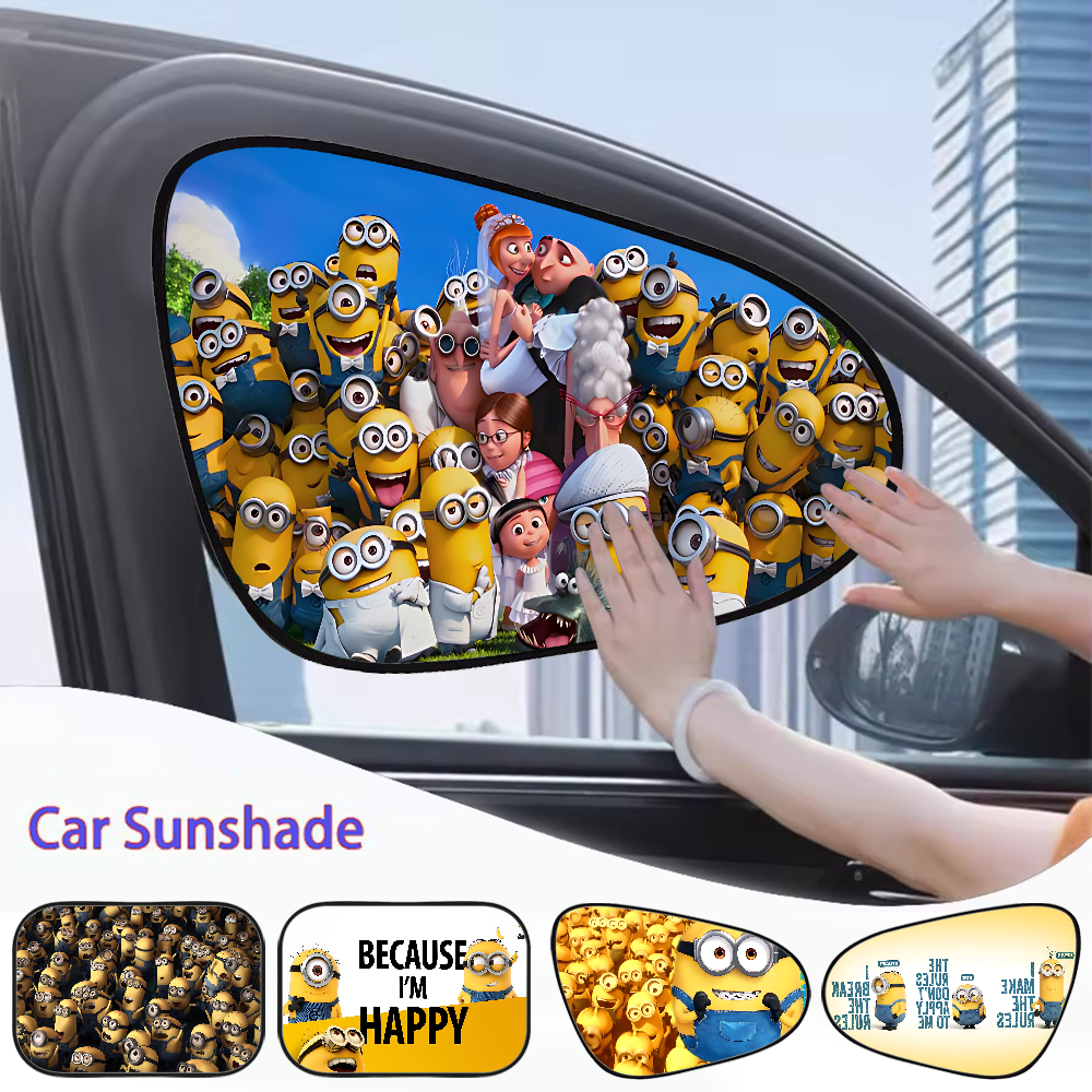 CARTOON M-Miniones Car Side Wi - Automatic Car Sunshade ulasan dan harga