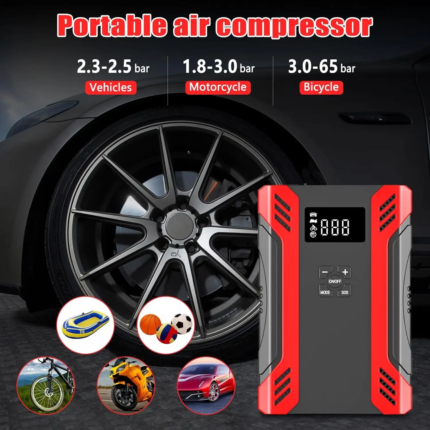 4-in-1 Multi-Function Car Jump - Portable Jump Starter ulasan dan harga