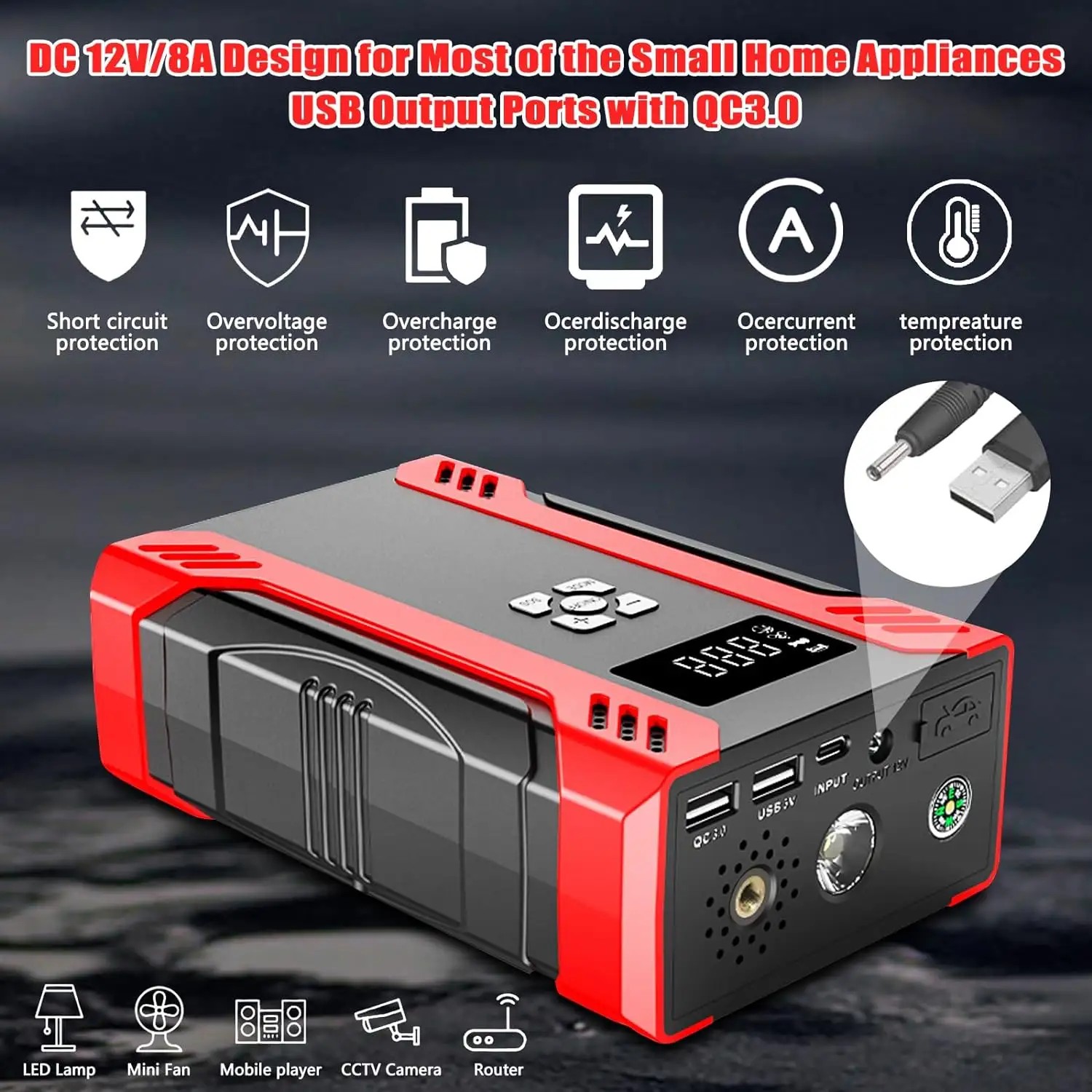 4-in-1 Multi-Function Car Jump - Portable Jump Starter ulasan dan harga