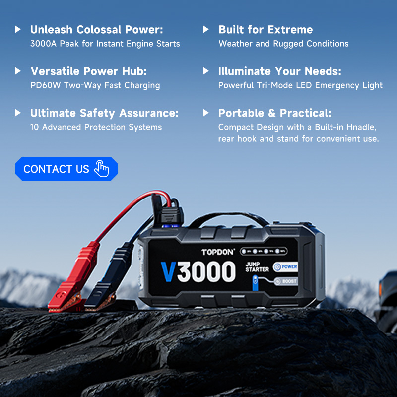 TOPDON V3000 3000A PD60W Bi-Di - Portable Jump Starter ulasan dan harga