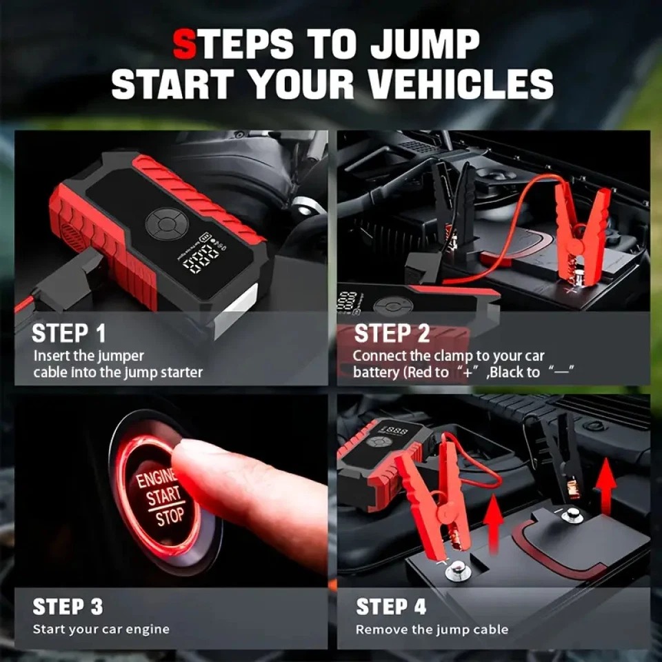 Jump Starter with Air Compress - Portable Jump Starter ulasan dan harga