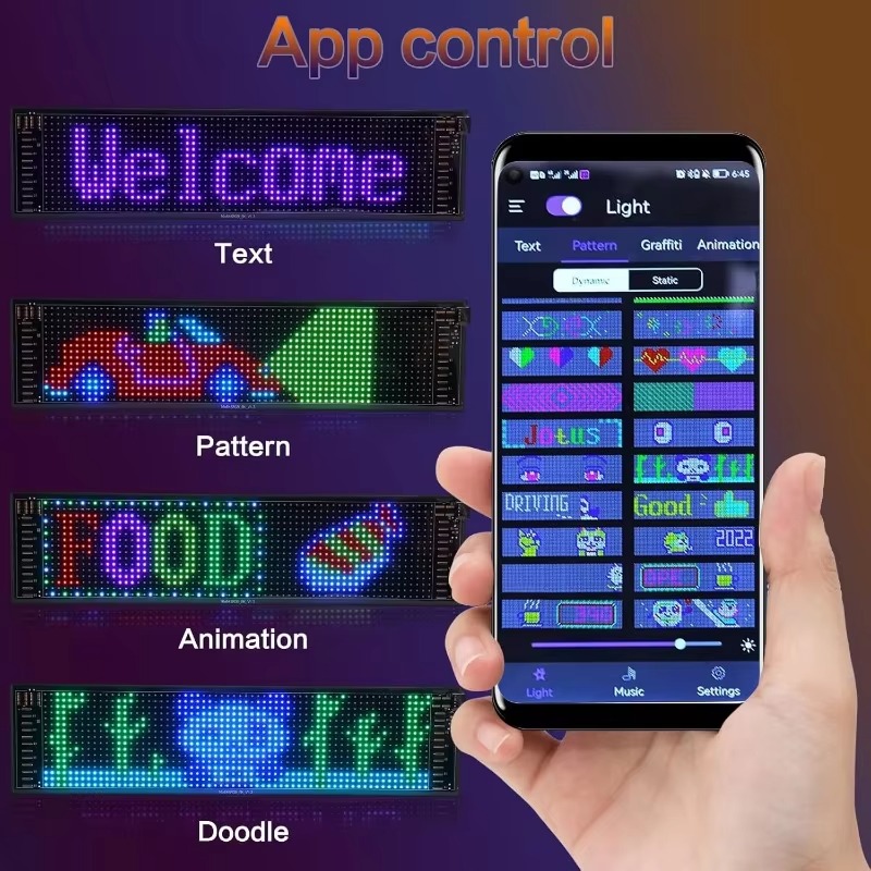 2pcs LED Matrix Panel Sign USB - Car Accessories For Decoration ulasan dan harga